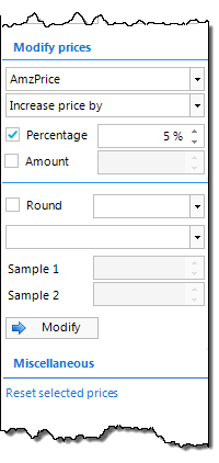 Task area - Change prices