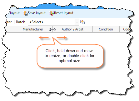 Change the column width with your mouse