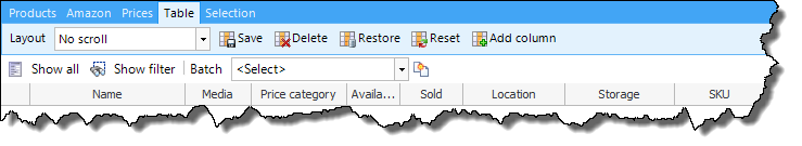 Table layout commands