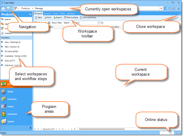 The Total Seller workspace